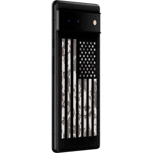 Black and White Camo American Flag Google Pixel 6 Skin